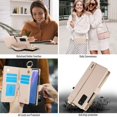 thumbnail image 6 of ELEHOLD For Samsung Galaxy Note 20 Phone Case Leather Crossbody Zipper Card Wallet Flip Case Kickstand Cover, with Ring Holder,Full Body Protection-White, 6 of 7