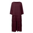thumbnail image 3 of Women 3/4 Sleeve Maxi Dress Polyester Layered Dubai Outfits, 3 of 4