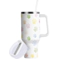 thumbnail image 2 of Gobelet de 40 oz avec Poignée, Couvercle et Paille, Gobelet d'Eau Isolé, Tasse d'Eau en Acier Inoxydable, Tasse/bouteille Réutilisable, Compatible avec Porte-Gobelet, Empreinte de Patte Colorée, 2 of 6