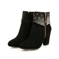 thumbnail image 4 of Herrnalise High-heeled Rhinestone Short Boots Women's Wedding Boots,clearance under 10, 4 of 7