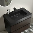 thumbnail image 3 of 30" Bathroom Vanity with Sink, One-Piece White Sink Basin, Large Storage Wall Mounted Floating Bathroom Vanity for Modern Bathroom, Walnut(without Drain and Faucet), 3 of 6