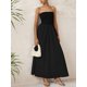 thumbnail image 5 of Vestido largo PRETTYGARDEN para mujer 2025, elegante, sin tirantes, negro, 5 of 7