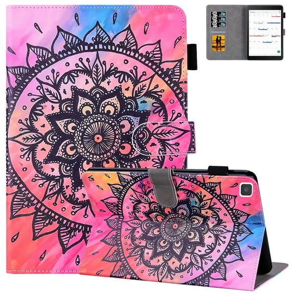 Galaxy Tab A 8.0 Case SM-T290/T295/T297, Lightweight Slim Flip Folio PU Leather Kickstand Protective Wallet Cover for Samsung Tab A 8.0 inch (Without S Pen) 2019 Release Tablet,Pink Mandala