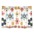 thumbnail image 7 of Yayeee Kitchen Curtains Tier Pair Light Filtering 27"x36" Rod Pocket Short Cafe Window Panel, Beige Retro Flower, 7 of 7