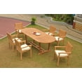 thumbnail image 6 of Grade-A Teak Dining Set: 6 Seater 7 Pc: 94" Mas Oval Trestle Leg Table And 6 Leveb Stacking Arm Chairs Outdoor Patio WholesaleTeak #WMDSWVm, 6 of 6