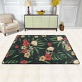 thumbnail image 3 of YFYANG 36"x24" Non-Slip Flannel Carpet Doormat, Living Room Bedroom Office Decorative Area Rugs, Indoor Tropical Plant Skull Pattern Floor Mats, 3 of 7