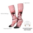 thumbnail image 4 of Naloa Delicate Pink Carnations Knee Socks, High Socks Long Stretchy Sock Women Knee High Stocking, Long Socks for Women, 4 of 6