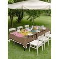 thumbnail image 3 of Easter Outdoor Tablecloth - 52x70 Inch Rectangle Dining Table Cover, Colorful Bunny Spring Cartoon Cute Rabbits Brown Waterproof Outdoor Table Cloth with Umbrella Hole & Zipper for Picnic/Patio/Party, 3 of 7