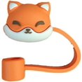 thumbnail image 1 of 1pc Creative Silicone Straw Plug Reusable Drinking Dust Cap Glass Cup Accessories Cover Sealing Tips Tools Cartoon Plugs Straw cups (Color : Fox), 1 of 5