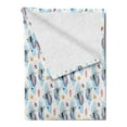 thumbnail image 2 of Tropical Soft Flannel Fleece Blanket, Lotus Leaves Oriental Folklore Composition in Pastel Colors Ornamental Abstraction, Cozy Plush for Indoor and Outdoor Use, 50" x 70", Multicolor, by Ambesonne, 2 of 5