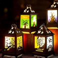 thumbnail image 3 of Halloween Decoration Castle Pumpkin Lantern Vintage Candle Lamp Hanging Wind Light Halloween Party Supplies Props, 3 of 5