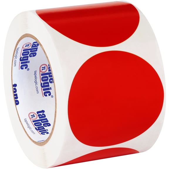 Tape Logic Inventory Circle Labels 3" Red 500/Roll DL614A