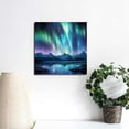 thumbnail image 3 of ONETECH - Canvas Prints Wall Art - Northern Lights,Aurora Borealis,Dramatic Landscape | Modern Wall Decor/Home Decoration Stretched Gallery Canvas Wrap Giclee Print. Ready to Hang - 16x16in, 3 of 4