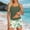 Swimwear-479Green, variant on Xdegoge Swimsuits for Women Scoop Neck Skirted Tankini Sets Two Piece Bathing Suits Smooth Botanical Leaf Print Slit Detail Tummy Control Modest Cruise