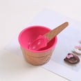 thumbnail image 2 of Dessert Bowl, Serving Cup, Plastic Sundae Bowls and Spoons Set with Stackable Space Saving Design for Adult Yogurt Party Favors Tableware, 2 of 5