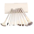 thumbnail image 3 of Juego de brochas de maquillaje de 12 piezas | Juego de brochas de maquillaje Kabuki profesional de pelo de caballo, juego de brochas de maquillaje para base de cosméticos con estuche de color crema bl Namotu CZMR-HQ55, 3 of 5