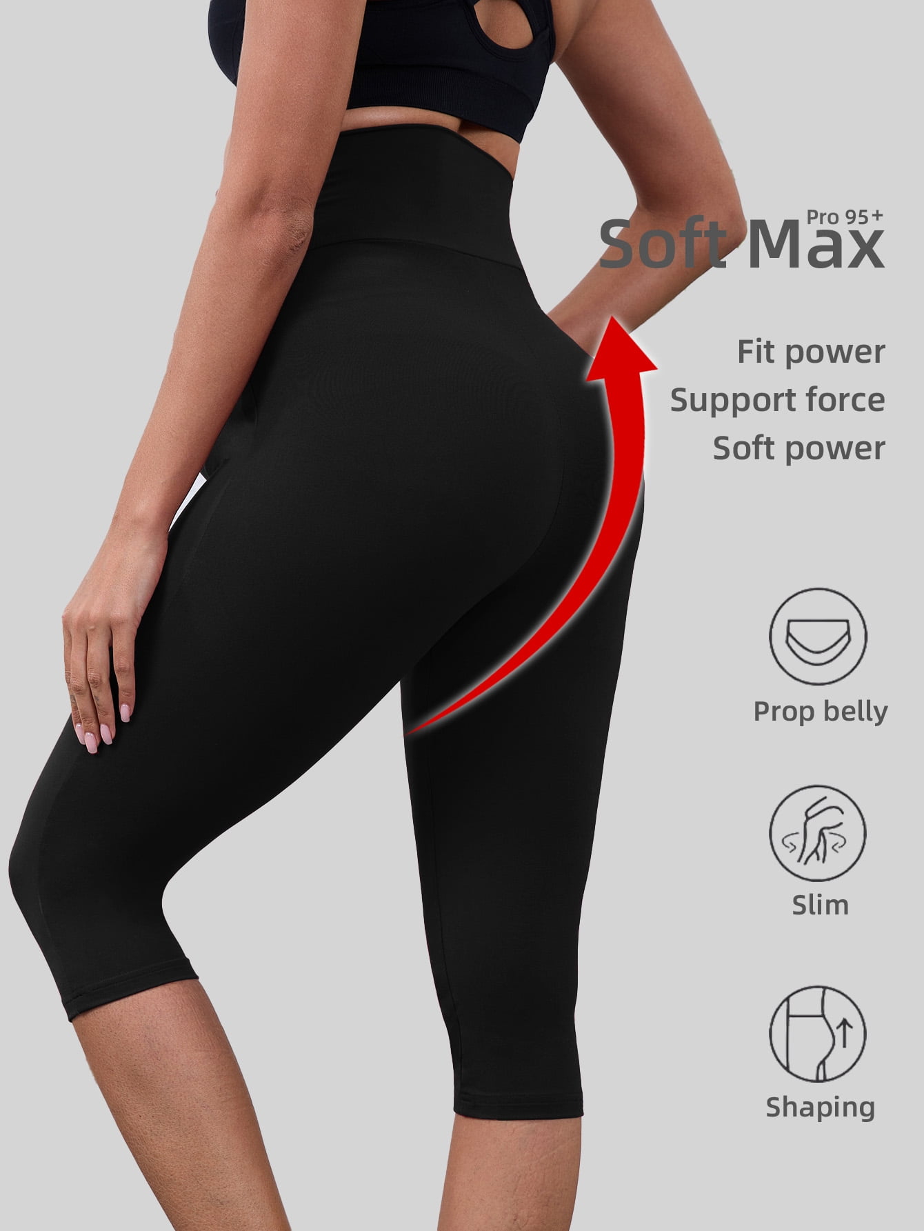 Beaisland Women's Maternity Capri Leggings over The Belly Pregnancy Yoga Pants Workout Activewear Leggings 2-Pack