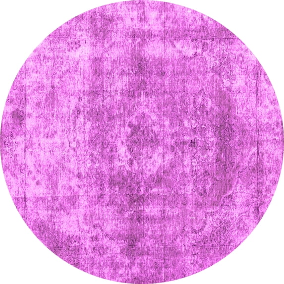 Ahgly Company Indoor Round Abstract Pink Contemporary Area Rugs, 6' Round