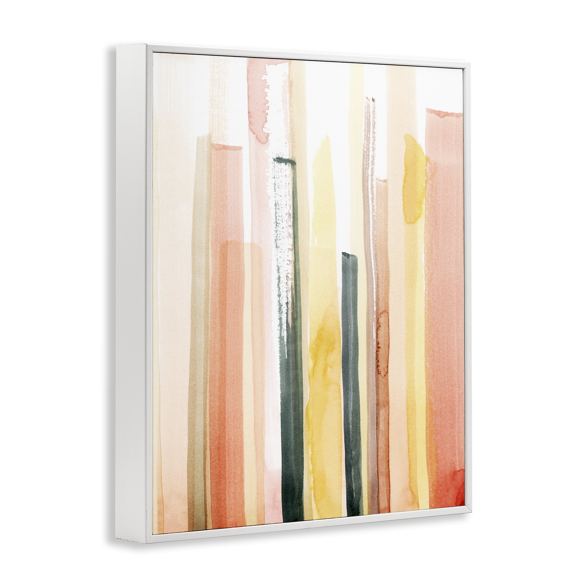 Stupell Industries Coral Reach Watercolor Abstract Painting White Framed Art Print Wall Art, 11 x 14