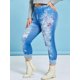 thumbnail image 1 of MÁS TAMAÑO MÁS ALTO SUR MISMO 3D ROPPED JEAN PRINCIPLE TRIMPLE Rosegal Leggings de talla grande, 1 of 5
