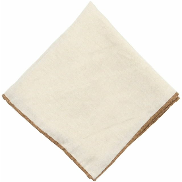 Eleventy Beige Hand Stitched Pocket Square - One Size