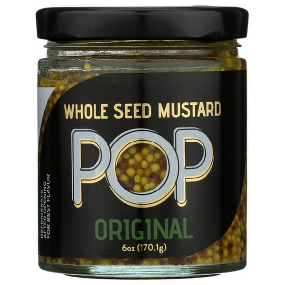 Pop Mustards Whole Seed Original 6 oz (Pack of 12)
