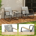 thumbnail image 5 of Asofer 3 Pieces Patio Furniture Set，Bistro Patio Furniture with 2 Outdoor Rocking Chairs and 1 Glass Coffee Table for Porch Deck Lawn，Poolside, Porch, Lawn, 5 of 12