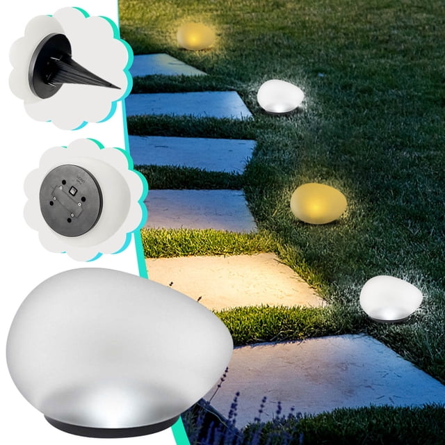 Fiudx Luces Solares para Jardín, Decoración de Exteriores de Bajo Consumo, Proyección de Ondas de Agua, Fácil Instalación, Iluminación para Patios y Caminos, Opciones En Blanco Cálido y Blanco, Resis