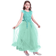 thumbnail image 5 of IBTOM CASTLE Flower Little Big Girls Maxi Dress Bridesmaid Wedding Pageant Party Princess Communion Floral Boho Vintage Lace Dance Gown 11-12 Years Turquoise Green, 5 of 8