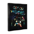 thumbnail image 2 of Stupell Industries Get On My Level Gaming Controller Neon Paint Splatter Graphic Art Jet Black Floating Framed Canvas Print Wall Art, Design by Victoria Barnes, 2 of 5