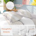 thumbnail image 2 of Gray Beige Stripe Bedding Duvet Cover Set Queen Size 4 Pieces Abstract Line Geometric Simple Bedding Set with Zipper Closure, 1 Comforter Cover 90x90 Inches 1 Flat Sheet & 2 Pillow Cases, 2 of 9