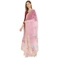 thumbnail image 4 of eloria Floral Pink Woman's Indian Ethnic Chunni, Dupatta, Stole, Scarf Shawl Wrap Gotta Patti, Tafata Silk, 4 of 4
