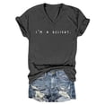 thumbnail image 4 of Womens Graphic T Shirts Sunflower Print V Neck Short Sleeve Loose Fit Tops Daily Wear Womens Graphic Tees Dark Gray S, 4 of 4