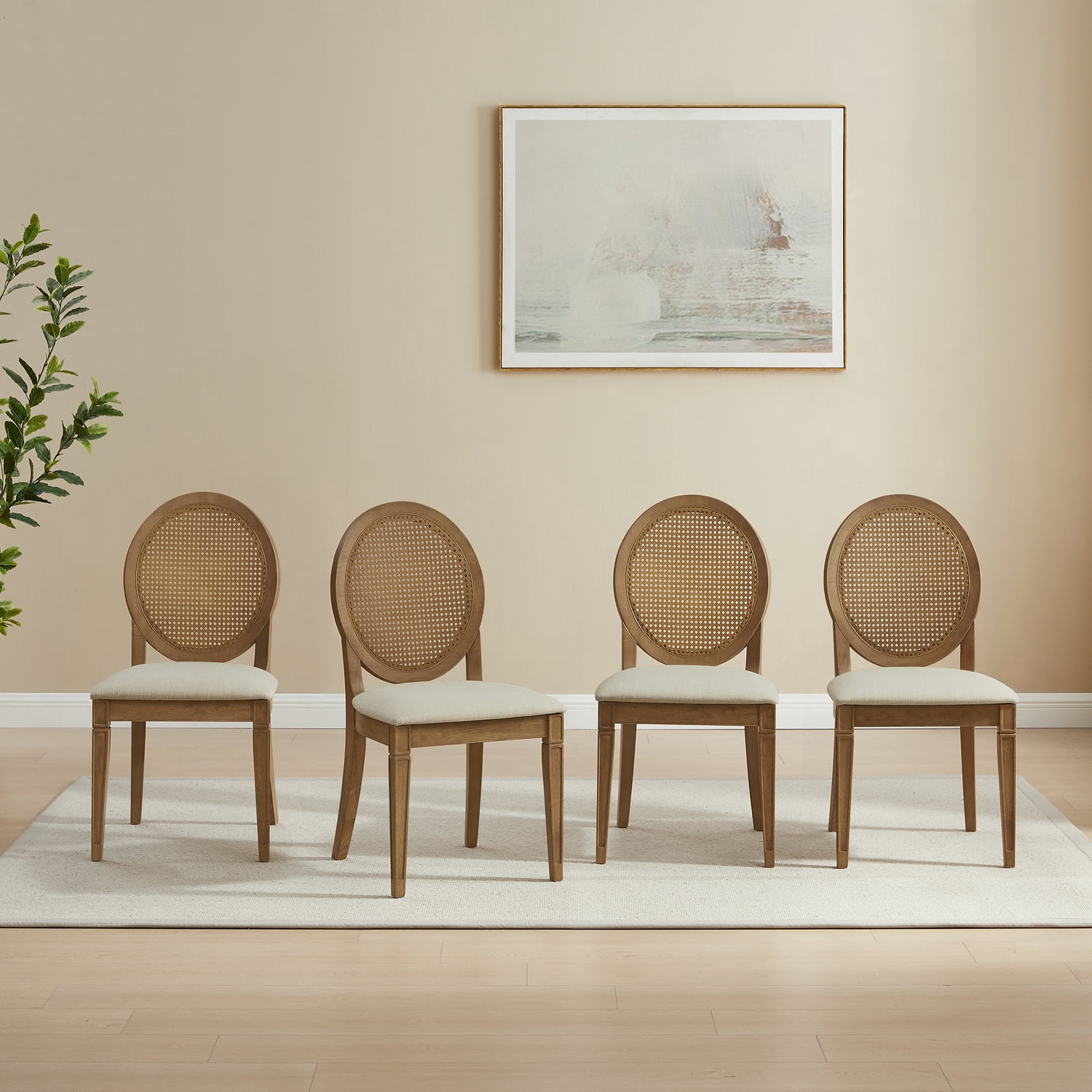 Crosley Furniture Katia 4-Piece Cane-Back Dining Chair Set in