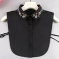 thumbnail image 2 of Odeerbi Chiffon Fake Collar for Women False Collar Solid Color Detachable Collar Blouse Half Shirts Faux False Collar Black, 2 of 6
