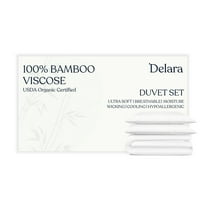 Delara 100% Bamboo Viscose Twin Duvet Cover Set – Ultra-Soft, Cooling & Breathable Luxury Bedding with Pillow Shams, White