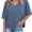 Blue, variant on Womens Summer V Neck Oversized T Shirt Casual Short Sleeve Loose Fit Flowy Basic Top