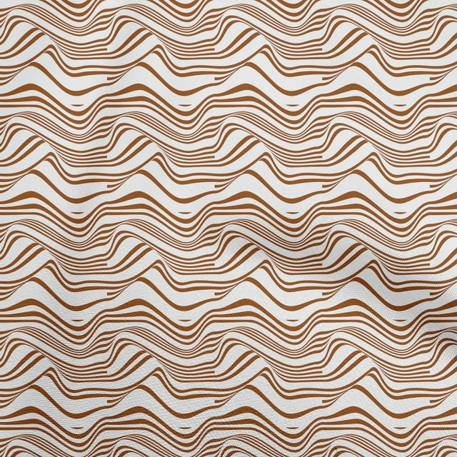 oneOone Cotton Silk Brown Fabric Abstract Stripe Sewing Craft Projects Fabric Prints By Yard 42 Inch Wide