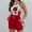 Red, variant on WILLBEST Women's Casual Shorts Suit Set Sleeveless Vest Top Floral Print Two Piece Outfit Summer Fashion Comfortable Stylish Wear