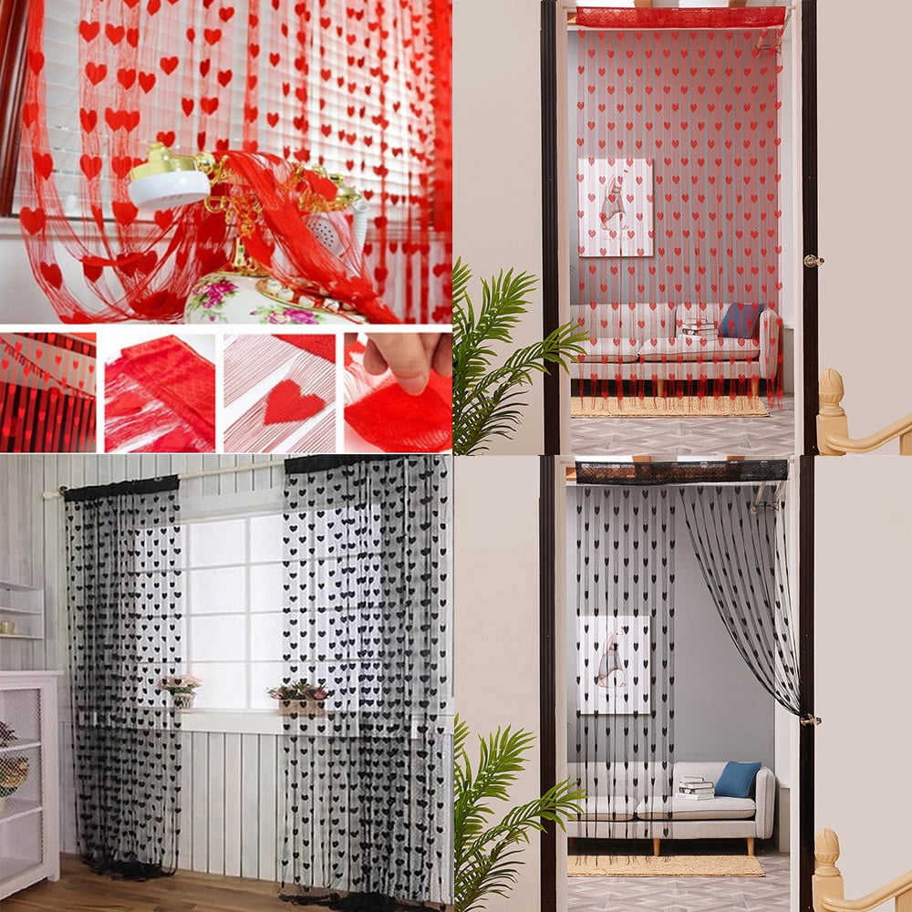 PureCasa Romantic Lace String Curtains for Bedroom Window