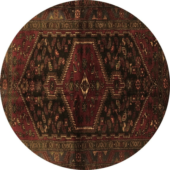 Ahgly Company Indoor Round Persian Brown Traditional Area Rugs, 5' Round