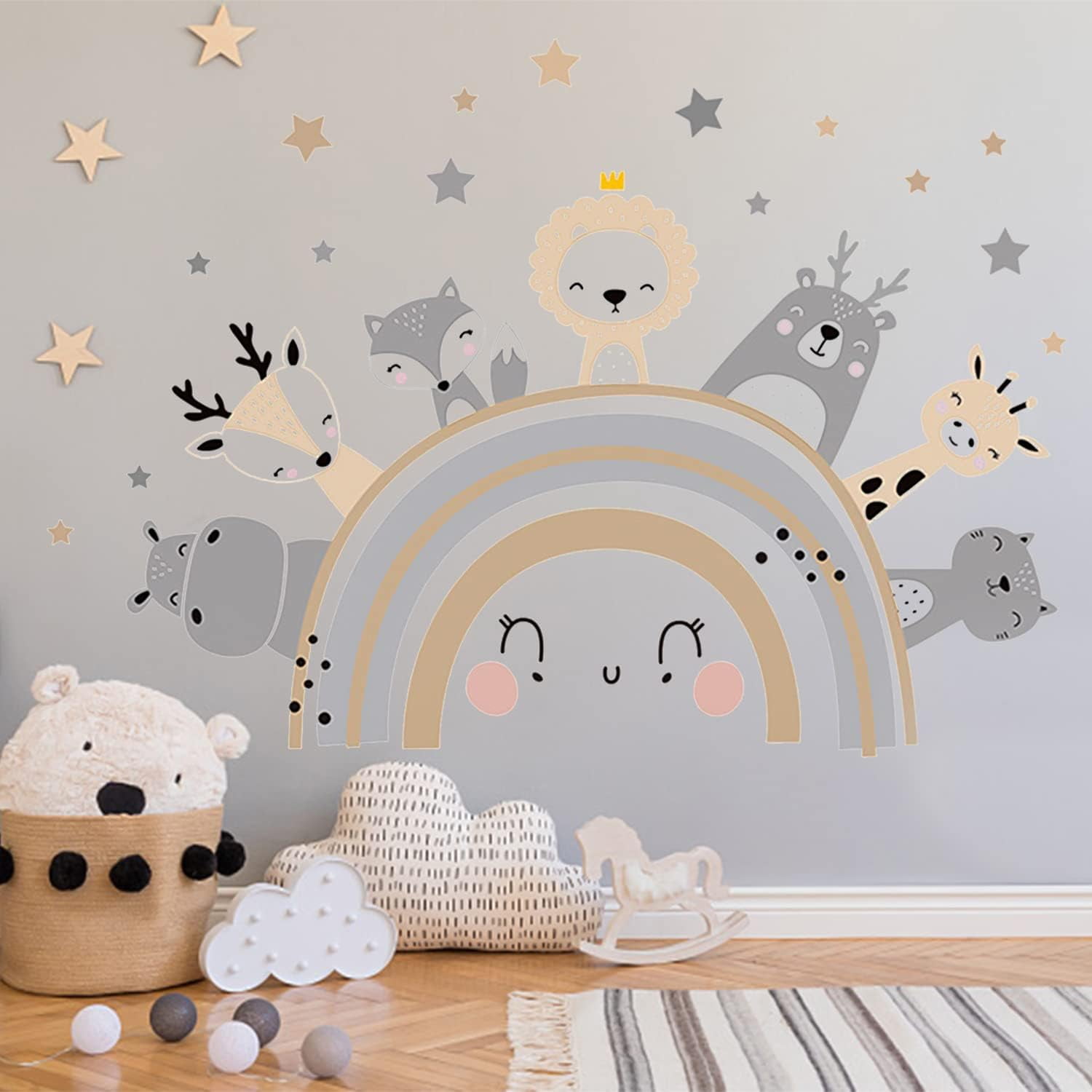 Animal Wall Decals Rainbow Wall Decal Wall Decal for Baby Room Kid Nursery Home Wall Decor Walmart