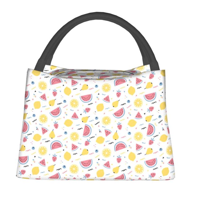 Balery Watermelon And Lemon Bolsa de Aislamiento Portátil – Bolsa de Almuerzo con Forro de Aluminio Mejorado, Funda Impermeable y Fácil de Limpiar para Picnic y Caja de Almuerzo