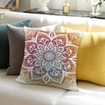 thumbnail image 3 of SHANXI Flower Zipper Throw Pillow Covers Floral Bohemian Abstract Artistic Mandala Geometric Pattern Pink Yellow Velvet Comfortable Ornaments Patio Room 20x20in, 3 of 5