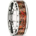 thumbnail image 4 of Stainless Steel Polished With Red Imitation Opal Inlay 8mm Band (Size 9.5) Made In China sr568-9.5, 4 of 5