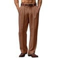 thumbnail image 2 of Mens Solid Dress Pants Pleated Straight Fit Business Trousers for Work Wear(Not included Belt) 2XL, 2 of 4