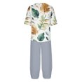thumbnail image 5 of Qiopertar Ensemble Décontracté pour Femmes Col Rond Manches Courtes et Pantalon Impression Numérique Deux Pièces Liquidation Livraison Gratuite à Moins de 5$ jusqu'à 90 % de Réduction, 5 of 5