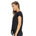 thumbnail image 2 of Expert Brand USA-Made Women's MoCA Cotton Blend Front Tie T-Shirt, Black, Medium, 2 of 5