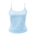 thumbnail image 5 of COMVALUE Polka Dots Tank Top for Women Teens Girls Cute Summer Tops | Y2K Lace Trim V Neck Camisole Slim Fit Going Out Tops Streetwear Light Blue M, 5 of 6