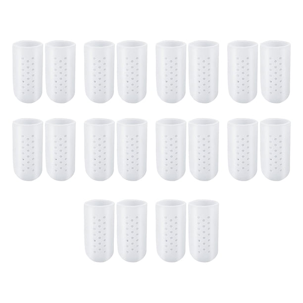 20 piezas gorras de gordo protección transpirable alivio Ceduce gel de fricción protectores de silicona cojines protectores para uñas de los pies S blanco Sunnimix Gorras de dedo gordo